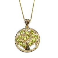 Gold plated Sil Peridot(2.25ct) Necklace
