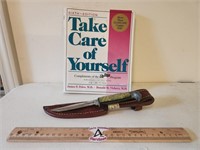 Vintage Case Knife And Sheath, Book Titled Take