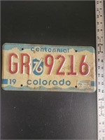 1976 Colorado Centennial license plate
