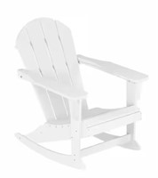Plastic Adirondack Porch Rocking Chair White