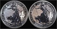 (2) 1 OZ .999 SILVER 2023 BRITANNIA ROUNDS