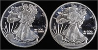 (2) 1 OZ .999 SILVER WALKING LIBERTY DESIGN ROUND