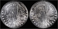 (2) 1 OZ .999 SILVER UNITY ROUNDS