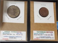 Two 1800s Victorian Coins Antique Tokens