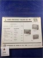 Vintage Sams Photofact Folder No 920 TVs