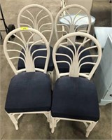 4 PAINTED RATTAN CHAIRS