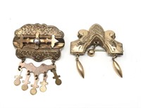 2 Victorian Brooches Gold Filled One Pearl