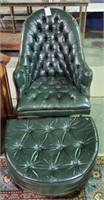 Lot #1517 - Green leather executive style open