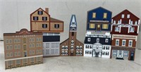 Cats meow buildings signed FALINE
