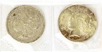 Coin 1891-O Morgan+1926-P Peace Dollars-VF-XF