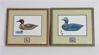 (2) Massachusetts duck stamp prints. One is Bob