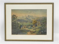 White Mountains, Currier, colored lithograph,