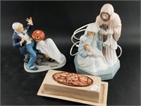 Lot of 3: Norman Rockwell figurine, porcelain nigh