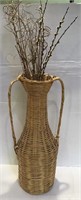 TALL BASKET VASE WITH ARRANGEMENT