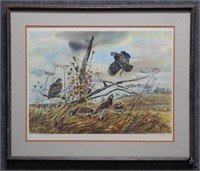 Quail in Flight Print - Signed; Clay McGoughy