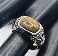 Vintage Sterling Silver Tigers Eye Ring