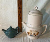 Vintage Small Genie Teapot, Porcelier Two-Part