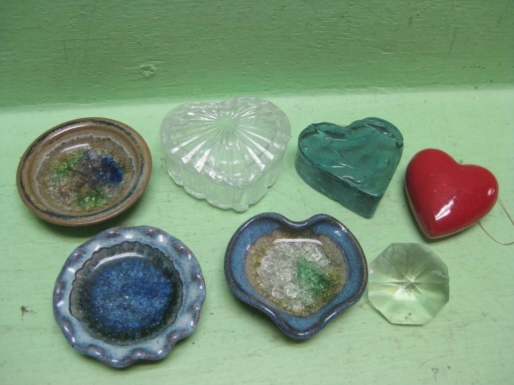 Assorted Pottery & Hearts