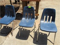 3 plastic chairs