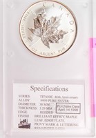 Coin Canadian .9999 Maple Leaf $5 Titanic