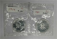 2   1964  Canadian Silver Dollars   BU