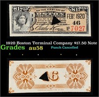 1920 Boston Terminal Company $17.50 Note Grades Ch
