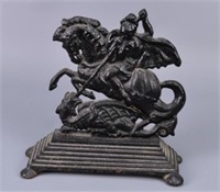St George Slaying The Dragon Door Stop