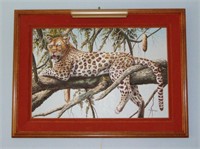 DON ERDMAN LEOPARD OIL PAINTING on CANVAS