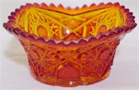 L E Smith Heritage Amberina Bowl