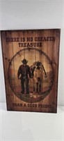 23-3/4" X 15-3/4" Wooden Cowboy Sign