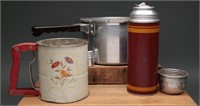 Vintage Presto Pressure Cooker, Thermos, Sifter