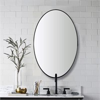 Black Oval Mirror for Bathroom, 27x18’’