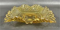 Vintage Indian Glass Diamond Point Glass Bowl