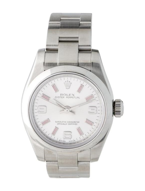 Rolex Oyster Perpetual Lady Slvr Dial Watch 26mm