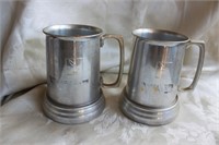 2 VINTAGE ALUMINUM PLAYBOY BEER MUGS