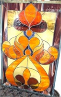 E - STAINED GLASS ART PANEL 15X23" (K80)