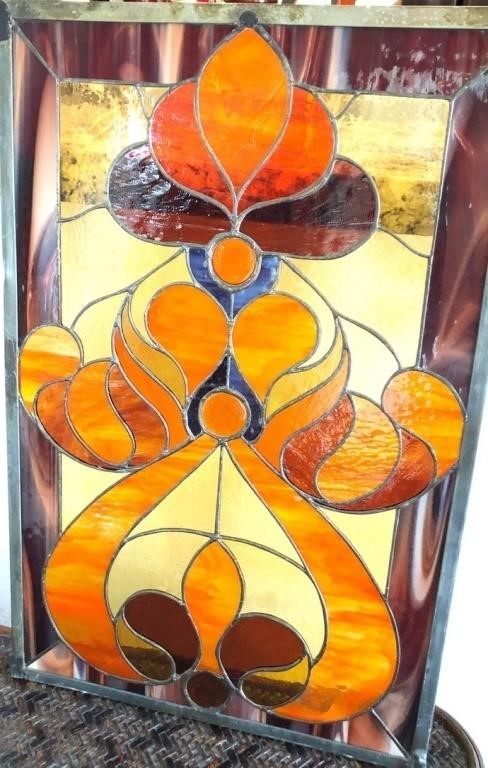 E - STAINED GLASS ART PANEL 15X23" (K80)