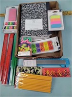Pencils, erasers, rulers, notebooks new old stock