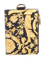 Versace Printed Leather Card Wallet
