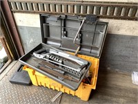 Light weight plastic tool box including hack saw,