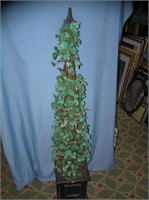 5 foot metal framed artificial tree in planter pot
