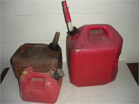 1, 2 1/2, 5 gallon Gas Cans