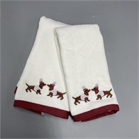 2 Dachshund Hand Towels