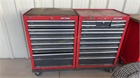 2 CRAFTSMAN TOOL BOXES ON METAL ROLLING STAND