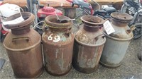 Metal Vintage milk cans w/lids