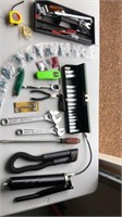 Misc. tools, wrenches, sockets, snake light,