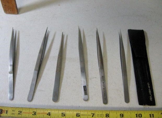 6 Pc Jewelers  Tweezers