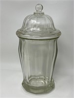Antique Glass Apothecary Cookie Jar w Lid
