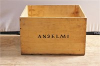 Vintage Anselmi Wood Wine Crate - 9.5"h x14x15