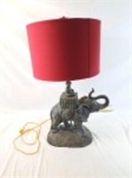 Elephant Safari Table Lamp with Ornate Finial.